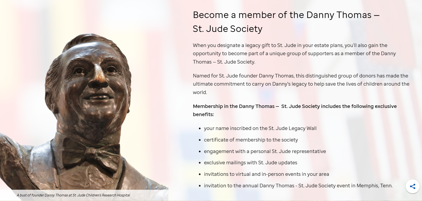 St. Jude legacy society marketing example